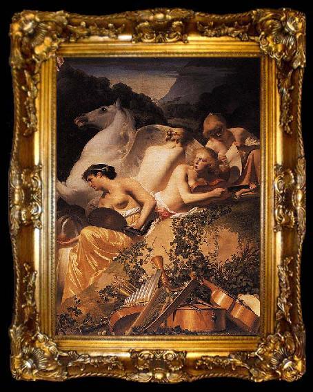 framed  Caesar van Everdingen Four Muses and Pegasus on Parnassus, ta009-2